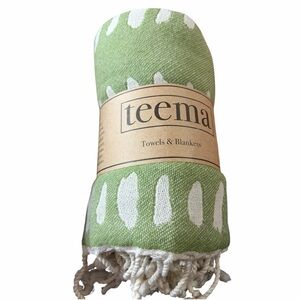Teema Turkish Towel Green Spots Collection Cotton Blanket New with tags